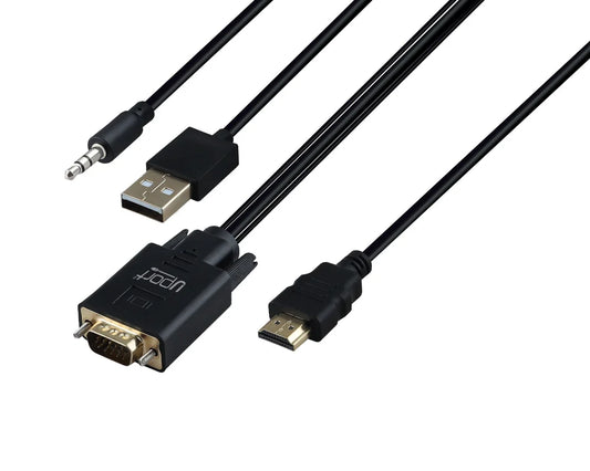 Uricom VGA TO HDMI CABLE 1.8Mtr.  BUILT IN ACTIVE AC CHIPSET  PLUG & PLAY
