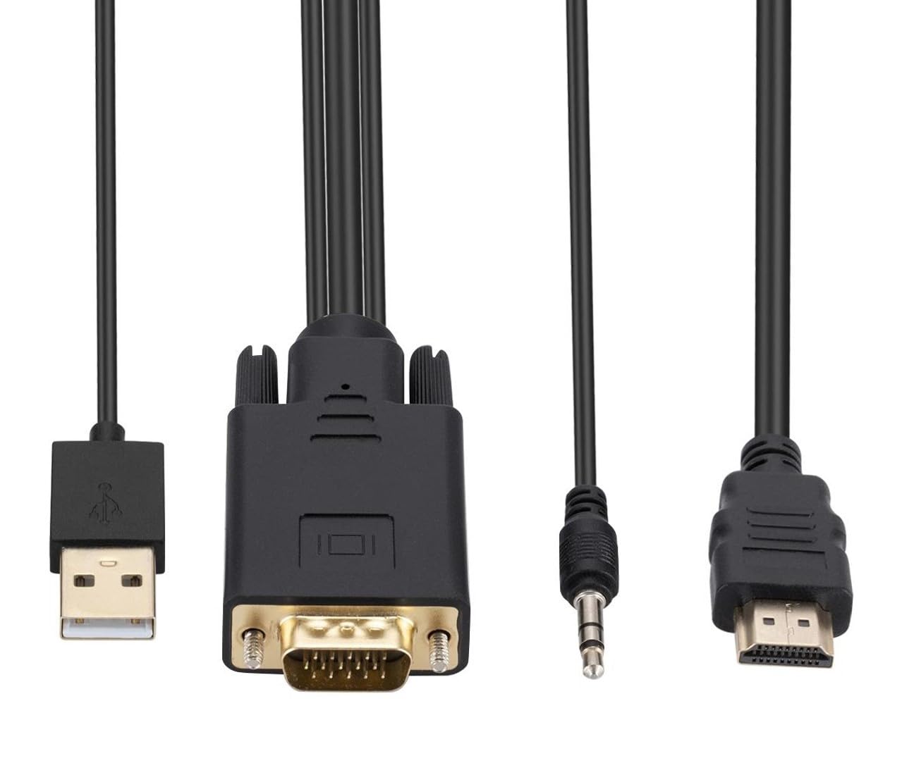 Uricom VGA TO HDMI CABLE 1.8Mtr. BUILT IN ACTIVE AC CHIPSET PLUG & PLAY