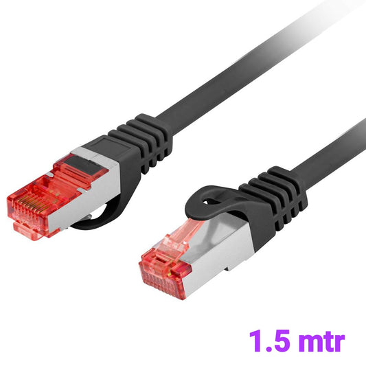 Uricom CAT-6 PATCH CORD  2  4  6  8  4 PAIR+TWISTED CABLE WITH STP PLUG 1.5 mtr