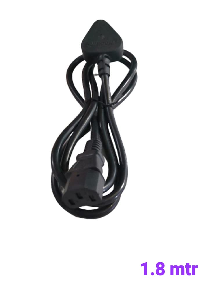 Uricom POWER CABLE (DESKTOP/LAPTOP) HIGH QUALITY (FULL COPPR) 1.8 Mtr