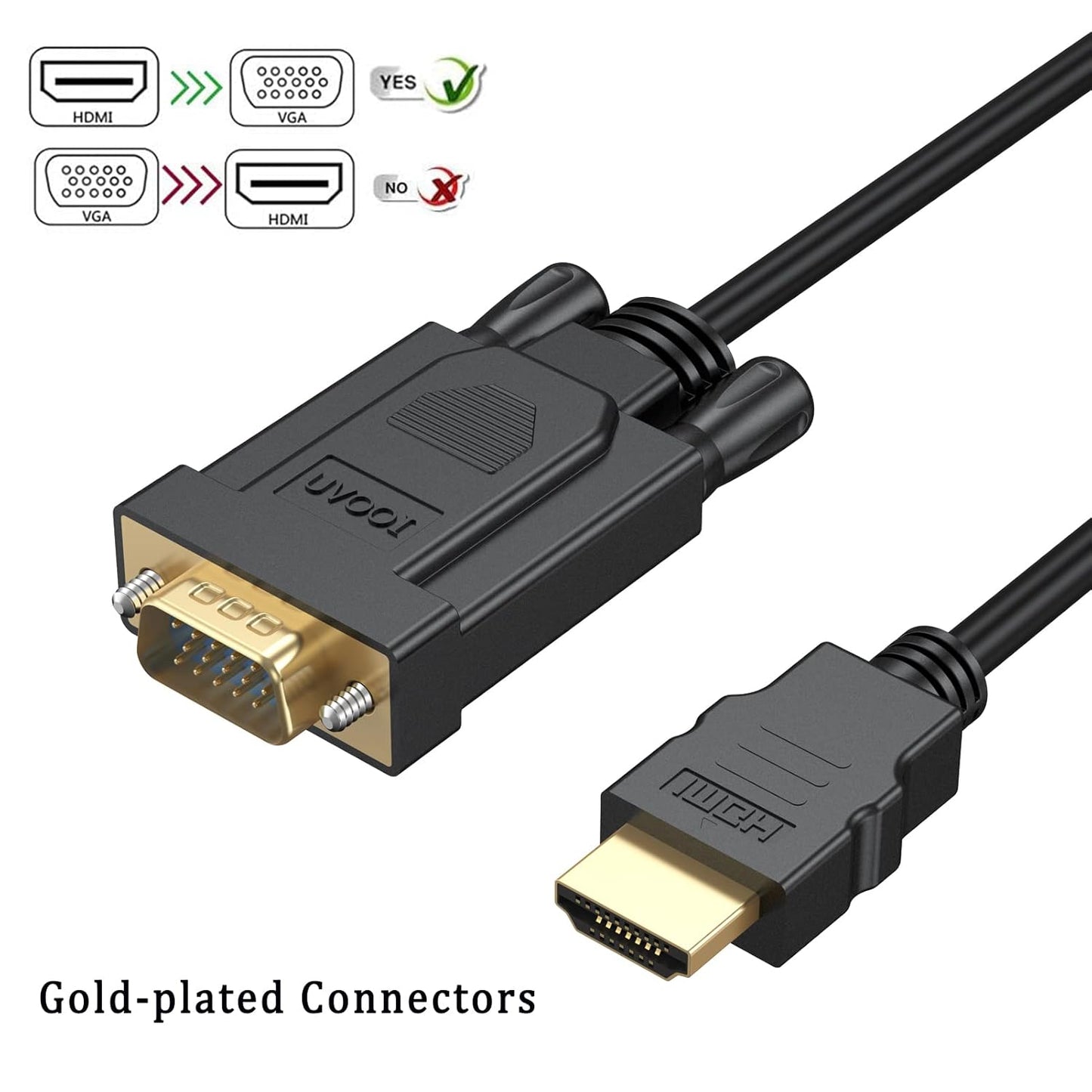 Uricom HDMI TO0 VGA CABLE 1.8  BUILT IN ACTIVE IC CHIPSET  PLUG & PLAY