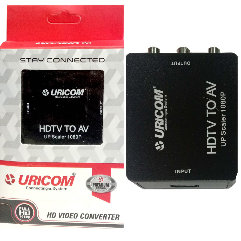 URICOM AV TO HDMI CONVERTER  HIGH RESOLUTION TRANSFER AV TO HDMI  PLUG & PLAY