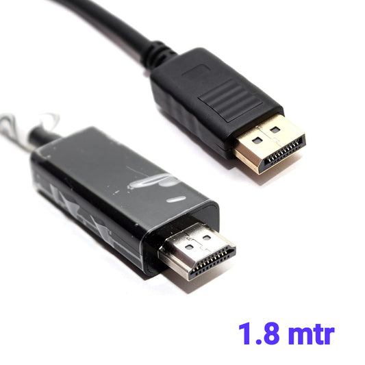 Uricom DP TO HDMI CABLE  SUPPORT-OUTPUT HDMI (SUPPORT 4K) 1.8 Mtr