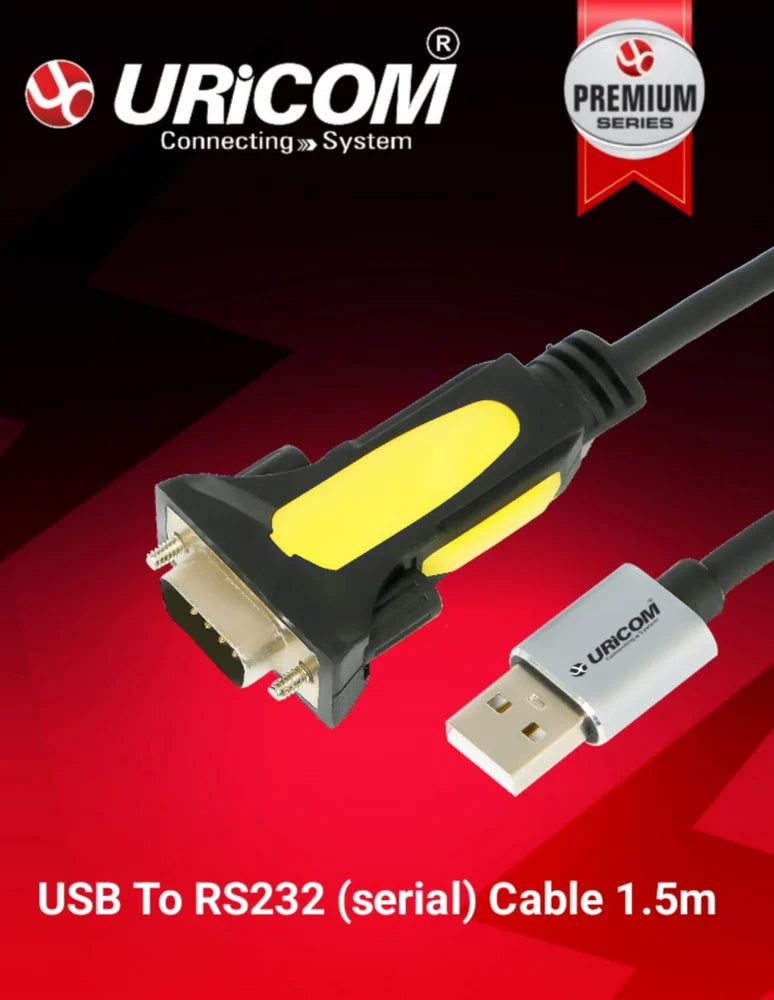 Uricom USB TO RS232 (SERIAL) CABLE  SUPPORTS DATA TRANSFER UP TO 230Kbps 1.5 mtr