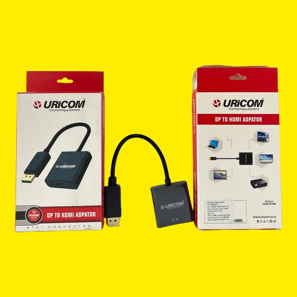 URICOM DP TO HDMI CONVERTER  HDMI SUPPORTS 4K  SUPPORT 3D & HDMI 36 BIT COLOUR